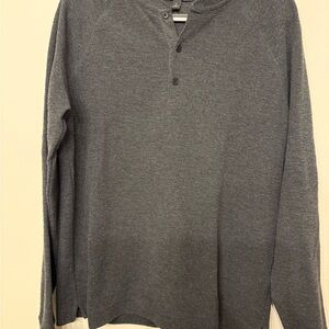 Banana Republic Charcoal Button-Up Henley